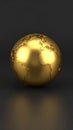 Golden World Globe Shiny Earth Concept on Dark Background Global 3D Render Royalty Free Stock Photo