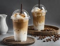 Plastic cup with cold coffee Royalty Free Stock Photo