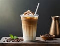Plastic cup with cold coffee Royalty Free Stock Photo