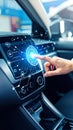 Modern Car Interior with Digital Touchscreen Interface and Futuristic Technology Royalty Free Stock Photo