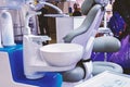Modern dental unit with spittoon in foreground. Royalty Free Stock Photo