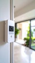 Modern Video Intercom System on Interior Wall with Outdoor View Royalty Free Stock Photo