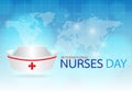 Generated image nurse cap on blue background.