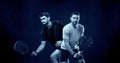 Two Padel Tennis Players with Racket in Hand. Social media mockup. Advertisement design. Padel Events template. Open