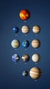 Planets in Space Diagram Planets on Blue Background Solar System Illustration Royalty Free Stock Photo