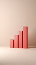 Red Bar Graph on Neutral Background Representing Financial Growth Business Chart Progress Royalty Free Stock Photo