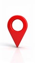 Red location marker pin icon on white background, 3D render Royalty Free Stock Photo
