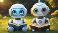 Generated image Robotic Learning: Two Little Robots Reading Together
