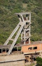 Rusty headframe of an abandoned mine shaft in montevecchio Royalty Free Stock Photo