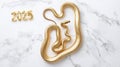 Golden snake symbolizing prosperity for 2025