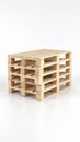 Stack of new wooden pallets isolated on a white background, for cargo and shipping. Royalty Free Stock Photo