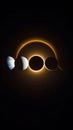 Stunning celestial alignment of diverse planets and moons with a vibrant glowing ring in deep space Royalty Free Stock Photo