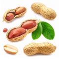 Generated image Tasty and nutritious peanuts isolated on white background Royalty Free Stock Photo