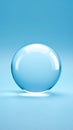 Transparent blue sphere on a gradient background, abstract 3D rendering Royalty Free Stock Photo