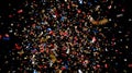 Vibrant Confetti Falling on Black Background Royalty Free Stock Photo