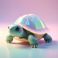 Highly detailed 3D render of a small turtle with translucent shell panels in soft studio lighting Generated image Royalty Free Stock Photo