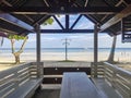 View of Dumaluan Beach Panglao from a resort cottage. Tourism in Bohol, Philippines