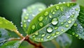 Water drops on green leaves, beauty of nature details Royalty Free Stock Photo