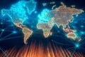 World map showing international connections Royalty Free Stock Photo