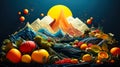 Abstract Citrus Background - Tropical Exotics