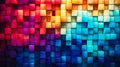 Abstract Colorful Geometric Cubes Background with a Gradient of Hues, Modern Artistic Mosaic Pattern for Creative Design and Royalty Free Stock Photo