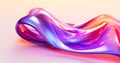 Abstract liquid glass holographic iridescent colorful wave in motion bright background 3d render. Gradient design element for