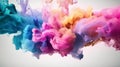 Abstract soft colorful ink splash in water background . Generative AI Royalty Free Stock Photo