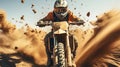 Adrenaline-Pumping Motocross Stunts Bike with Dust and Debris - Extreme Excitement