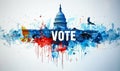 Artistic American Democracy and Freedom Concept with Splattered Paint Eagle and Capitol Building Royalty Free Stock Photo