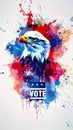 Artistic American Democracy and Freedom Concept with Splattered Paint Eagle and Capitol Building Royalty Free Stock Photo