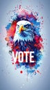 Artistic American Democracy and Freedom Concept with Splattered Paint Eagle and Capitol Building Royalty Free Stock Photo