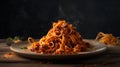 Bolognese Pasta Perfection Tagliatelle al ragÃÂ¹ alla Bolognese food photography. Generative AI