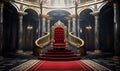 Ceremonial Route Crimson Carpet Flowing to Thrones in Castles Heart