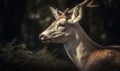 close up photo of fallow deer Dama dama in its natural habitat. Generative AI