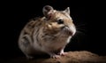 close up photo of grasshopper mouse on black background. Generative AI