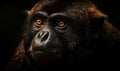 close up photo of howler monkey on black background. Generative AI