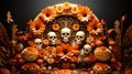 Craft Style Podium 3D Stage Table with Day of the Dead Paper Cut Art