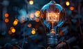 Creative concept of a glowing light bulb with the word INSIGHT illuminated within symbolizing idea generation innovation and Royalty Free Stock Photo