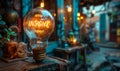 Creative concept of a glowing light bulb with the word INSIGHT illuminated within symbolizing idea generation innovation and Royalty Free Stock Photo