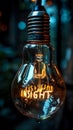 Creative concept of a glowing light bulb with the word INSIGHT illuminated within symbolizing idea generation innovation and Royalty Free Stock Photo