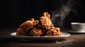 Crispy and Golden Fried Chicken Delight food photography. Generative AI