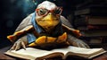 Curious Turtle Pondering Studious and Inquisitive