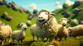 Cute Clay Sheep Animated Stop-Motion Model