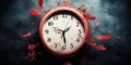 Distorted wall clock melting away with a grunge background symbolizing the fleeting nature of time and the concept of temporal Royalty Free Stock Photo