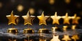 Elevated Ratings Glistening Gold Stars on a Dark Horizon