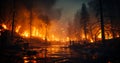 Environmental Disaster - Uncontrolled Forest Fire Threatens Ecosystem