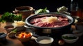 Experience the Art of Japanese Cuisine with Shabu-Shabu food photography. Generative AI