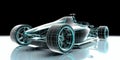 formula car technology wireframe sketch perspective back view. Generative AI