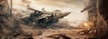 Fragmented Planes of War Intense Action Gaming Cinematic Trailer. Generative AI