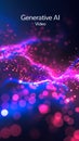 Futuristic Visualization of Generative AI Video Creation Concept with Dynamic Particle Waves Illustrating Data Flow and Royalty Free Stock Photo